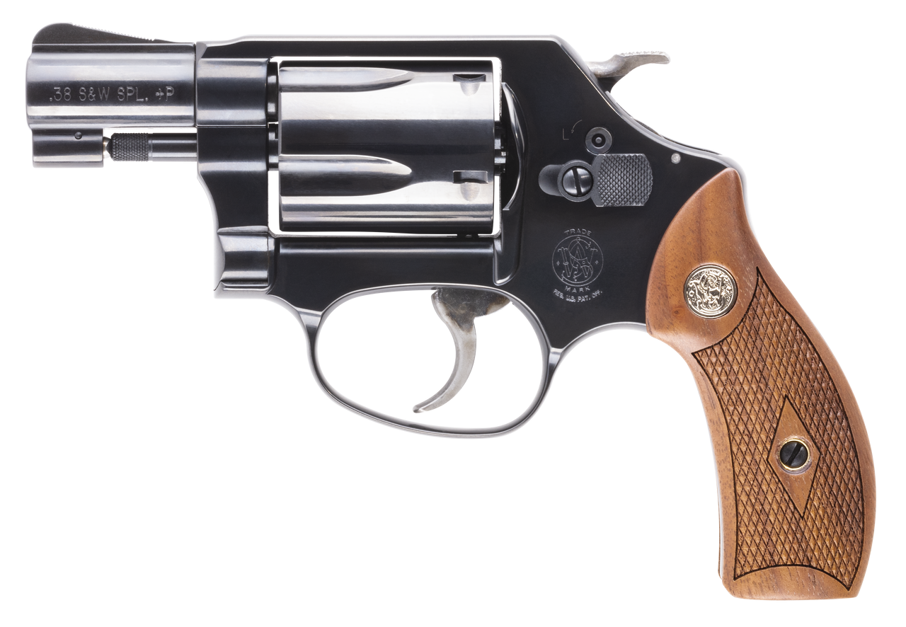 SMITH & WESSON MOD 36 C/F REVOLVER: 38 S&W; 5 shot fluted cylinder